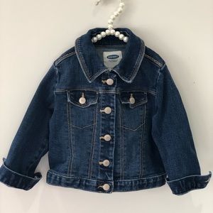 Dark navy blue jean jacket from Old Navy